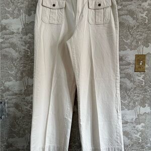 Women’s wide leg jeans in off white